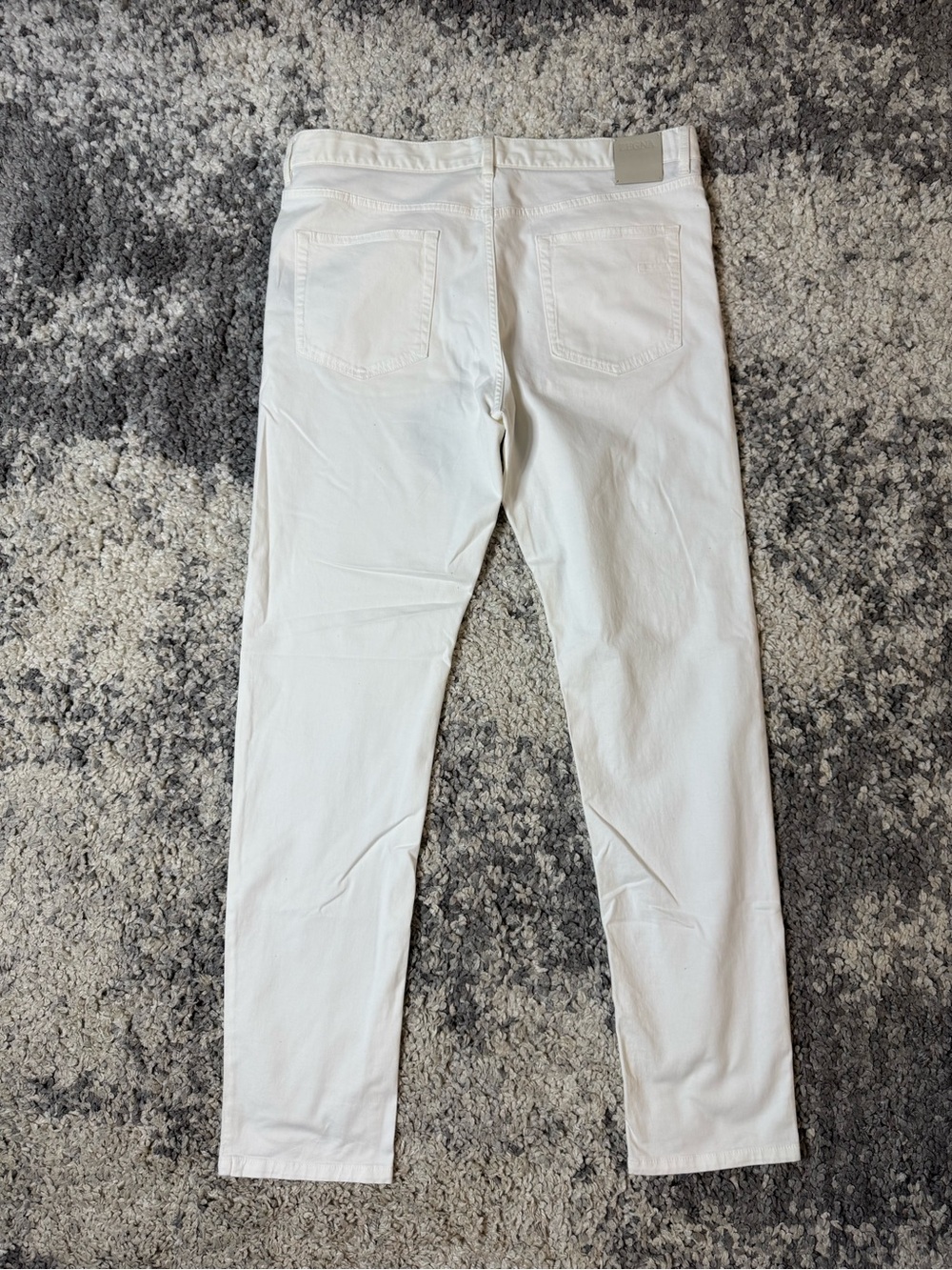 Zegna, Mens Slim Fit Flat Front Chino Trousers Pants in White, US Size: 38 - Picture 8 of 8